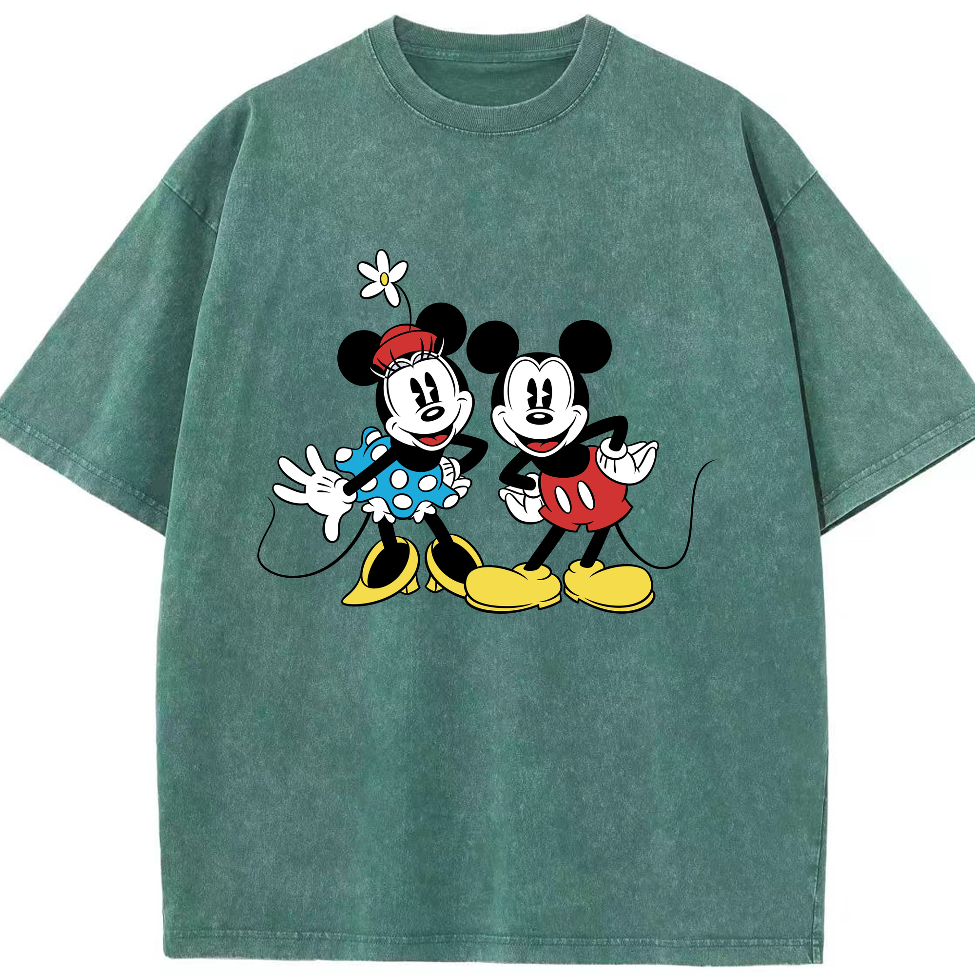 （画像用） ミッキーマウス Mickey Mouse 綿100% ヴィンテージ風 半袖Tシャツ（フロントプリント）